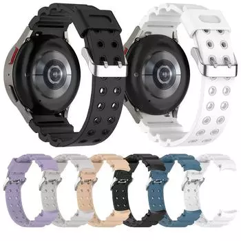 Силиконовый ремешок для часов для Samsung Galaxy Watch 6/Watch 5, 40 мм, 44 мм, ремешок для часов 4 Classic, 42 мм, 46 мм/Watch 5 Pro чёрный