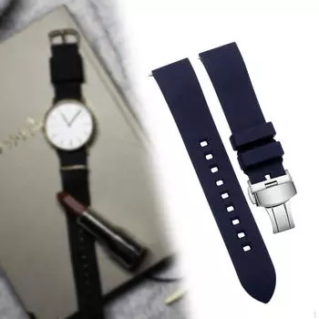 Силиконовый ремешок для часов для женщин и мужчин с металлической пряжкой, сменный ремешок для наручных часов 19MM