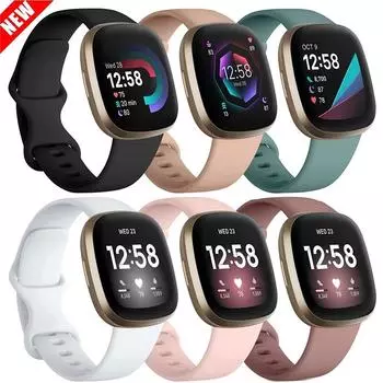 Силиконовый ремешок для часов Fitbit Versa 3, мягкий ремешок для умных часов Correa Sport, браслет Fit bit Versa 4 Sense, ремешок для часов, аксессуары S (5.5- 6.7inch)