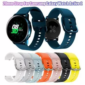 Силиконовый ремешок для часов Huami Amazfit Bip для Samsung Galaxy Watch Active 2, 42 мм, сменный ремешок 20 мм