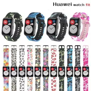 Силиконовый ремешок для часов Huawei, подходит для умных часов, спортивный браслет, браслет, аксессуары для ремня, разъем из нержавеющей стали с инструментом for huawei fit белый