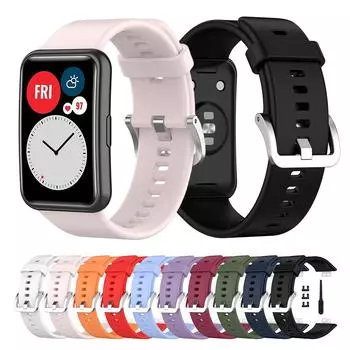 Силиконовый ремешок для часов Huawei Watch Fit Браслет Смарт-часы Ремешок чёрный