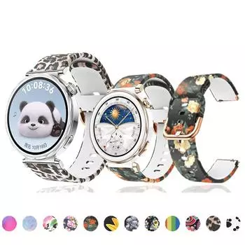 Силиконовый ремешок для часов Huawei Watch GT5 Pro 42 мм, дышащий ремешок с принтом для Huawei GT5/GT5 Pro 18 мм, универсальный сменный ремешок GT5 41mm