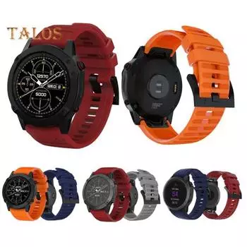 Силиконовый ремешок для часов, износостойкий, дышащий, быстросъемный, простая сборка, сменные детали для спортивных часов для Fenix7pro/6/для Fenix7x/6x/7s 26 красный