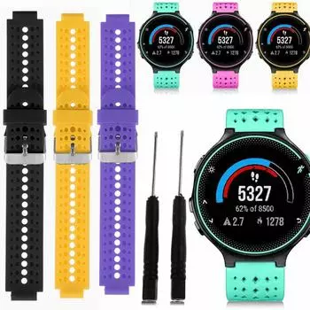 Силиконовый ремешок для часов, однотонный сменный ремешок для Garmin Forerunner 220/230/235/620/630/735 красный