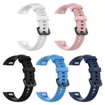 Силиконовый ремешок для часов со стальной пряжкой для Huawei Honor Band 5/4