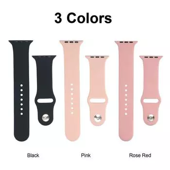 Силиконовый ремешок для часов, совместимый с Apple Watch 42 мм 44 мм, сменный ремешок для спортивных часов для часов розы красного