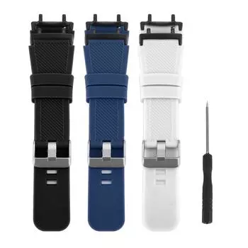 Силиконовый ремешок для часов, совместимый с T Rex 3, пряжка из нержавеющей стали, мягкий силиконовый спортивный сменный Black