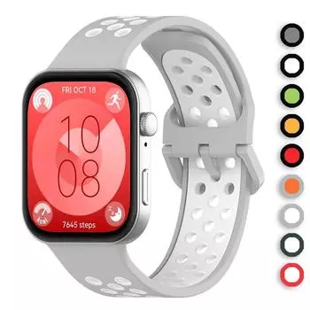 Силиконовый ремешок для Huawei Watch Fit 3, аксессуары Sprot, дышащий, сменный ремешок Correa, браслет для Huawei Watch Fit3 Band чёрный/белый