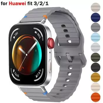 Силиконовый ремешок для Huawei Watch FIT 3, аксессуары для спортивного браслета, сменный браслет Correa HUAWEI fit 2 1 Band For huawei Fit 3 чёрный