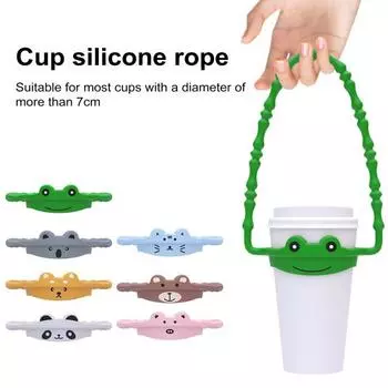 Силиконовый ремешок для ручки бутылки с водой. Удобный дизайн строп для бутылки с водой для удобной переноски. Нескользящий держатель-держатель для бутылок емкостью 8-40 унций. Panda
