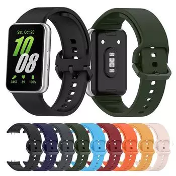 Силиконовый ремешок для Samsung Galaxy Fit3 SM-R390 Браслет Смарт-часы Ремешок чёрный