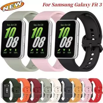 Силиконовый ремешок для Samsung Galaxy Fit 3, браслет для часов, сменный ремешок для умных часов, спортивный ремешок для часов для Samsung Galaxy Fit3, аксессуары для ремешков Samsung Galaxy Fit 3 чёрный