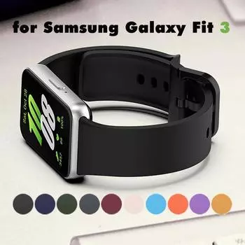 Силиконовый ремешок для Samsung Galaxy Fit 3 Sport Rubber Band Remesh Band Wristband Remezzo ... (1шт полоса) for Samsung Galaxy Fit 3 чёрный