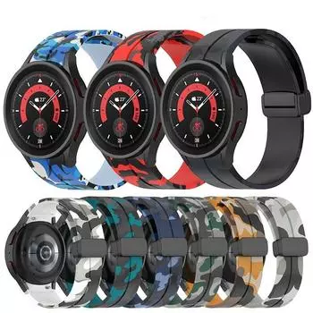 Силиконовый ремешок для Samsung Galaxy Watch 5/4 44 мм 40 мм Watch5 Pro 45 мм с магнитной пряжкой для Galaxy Watch4 Classic 42 мм 46 мм Galaxy Watch4 Classic 42mm белый