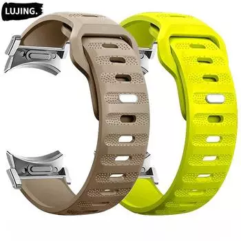 Силиконовый ремешок для Samsung Galaxy Watch 6 5 4 40 мм 44 мм 5Pro 45 мм No Gaps Breath Band Galaxy Watch 7/6/4 Classic 43 47 мм 42 46 мм Galaxy watch 6 40mm белый