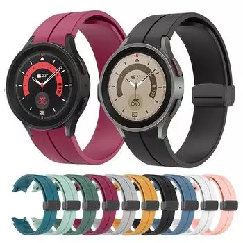 Силиконовый ремешок для Samsung Galaxy Watch 6/5/4 44 мм 40 мм 5 Pro 45 мм с магнитной пряжкой для Galaxy Watch 4 Classic 42 46 мм