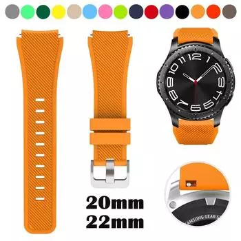 Силиконовый ремешок для Samsung Galaxy Watch 7/6/5/4/5 Pro/3/Gear S3 Frontier/Classic/Actice 2 Huawei GT 2/3/3 Pro 20 мм/22 мм ремешок для часов Amazfit 20MM лиловый