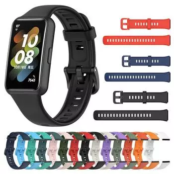 Силиконовый ремешок для смарт-браслета Huawei Band 7 For Huawei Band 7 темно-голубой