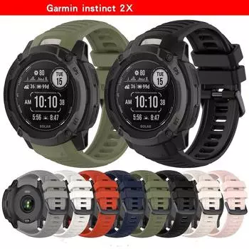 Силиконовый ремешок для смарт-часов Garmin Instinct 2X, спортивный браслет для браслета Garmin Instinct 2X чёрный