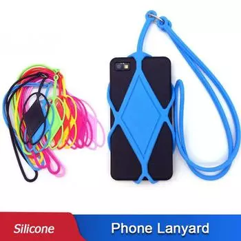 Силиконовый ремешок для сотового телефона, чехол-держатель, веревка для ключей, шейный ремешок, универсальный ремень для ожерелья для телефона 1PCS синий
