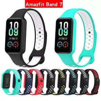 Силиконовый ремешок для спортивного браслета Amazfit Band7 Band для браслета Amazfit Band 7 Amazfit band7 оранжевый