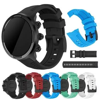 Силиконовый ремешок для Suunto 9 D5, сменный ремешок для смарт-часов Suunto Spartan Sport чёрный