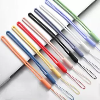 Силиконовый ремешок для телефона/ключа/камеры с милым и удобным силиконовым мультяшным рисунком чёрный