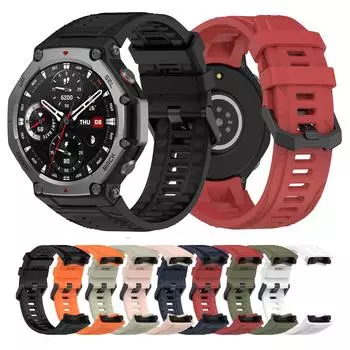 Силиконовый ремешок для умных часов Huami Amazfit T-Rex 3 For Amazfit T-Rex 3 чёрный