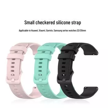 Силиконовый ремешок Garmin Venu2S — небольшой клетчатый дизайн с плоской головкой 22MM вино красного