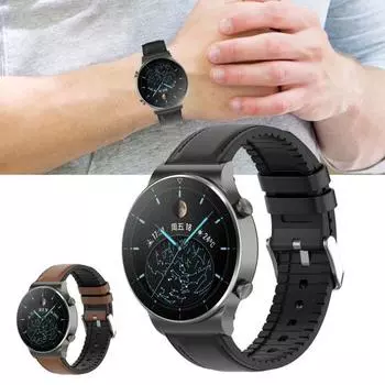 Силиконовый ремешок из воловьей кожи 20/22 мм, сменный ремешок для часов HUAWEI Watch GT2