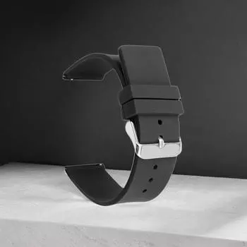 Силиконовый ремешок премиум-класса, сменный, 22 мм, металлическая пряжка, ремешок для умных часов Black