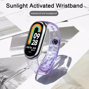 Силиконовый ремешок, прочный, устойчивый к выцветанию под воздействием солнечного света, мягкий, удобный для ношения браслет для Xiaomi Mi Band 8 чёрный