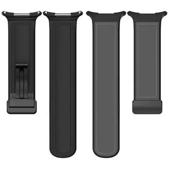 Силиконовый ремешок, регулируемый ремешок для часов, магнитная складная застежка, спортивный ремешок для Samsung Galaxy Watch 7 Ultra 47 мм, аксессуары чёрный