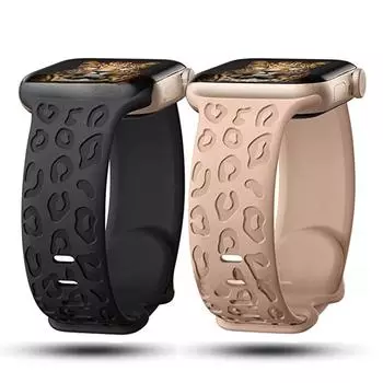 Силиконовый ремешок с леопардовым принтом для Apple Watch Ultra S9 (41мм/40мм/45мм/49мм) 42/44/45/49mm