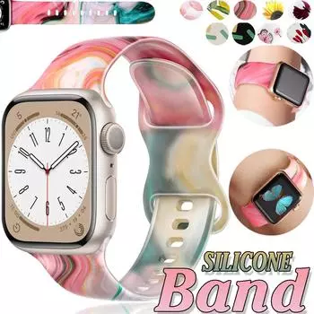 Силиконовый ремешок с принтом для умных часов Ultra2 49 мм 10 46 мм 9 8 7 45 мм 41 мм Прозрачный ремешок для часов серии SE 6 5 4 3 40 мм 44 мм 3 42 мм 38 мм 42-41mm 40mm 38mm for apple watch