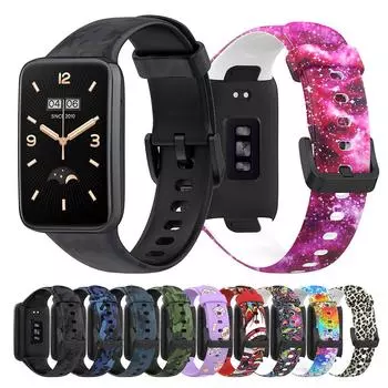 Силиконовый ремешок с принтом для Xiaomi Mi Band 7 Pro, аксессуары для смарт-браслетов