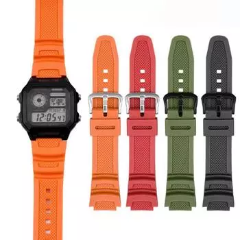 Силиконовый ремешок с пряжкой для спортивного ремешка для часов Casio AE-1200WH AQ-S810W MRW-200H, аксессуары для часов