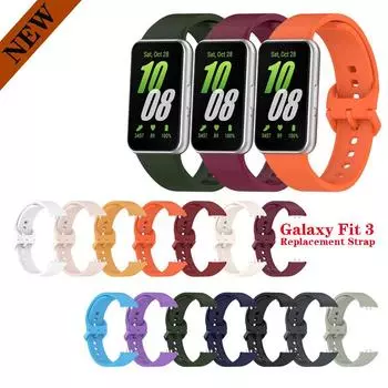 Силиконовый ремешок SamsungGalaxy Fit 3 для Samsung Galaxy Fit 3, сменный браслет для часов, спортивный ремешок для часов для Samsung Galaxy Fit3, аксессуары Samsung Galaxy Fit 3 чёрный