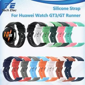 Силиконовый ремешок, сменный ремешок с защитой от пота для часов Huawei Watch GT3/GT Runner 20MM