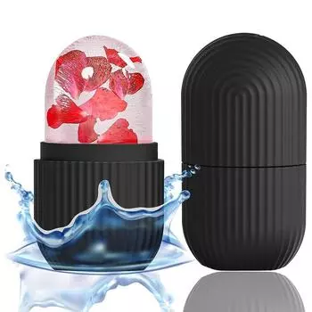 Силиконовый ролик для льда для лица, герметичный, форма для кубиков льда, форма для льда, повышает эластичность кожи Blue-Wavy grain