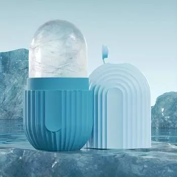 Силиконовый ролик для лица с ледяным эффектом для сияния кожи и устранения отечности – многоразовый, герметичный инструмент для массажа красоты для ежедневного ухода за кожей, без формальдегида розовый