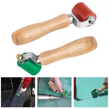 Силиконовый ролик для швов с деревянной ручкой Эргономичный дизайн Прочная структура Термостойкий Портативный Быстрое нажатие красный