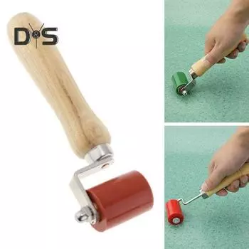 Силиконовый ролик для швов с деревянной ручкой Эргономичный дизайн Прочная конструкция Термостойкий Портативный ролик для быстрого прижима красный