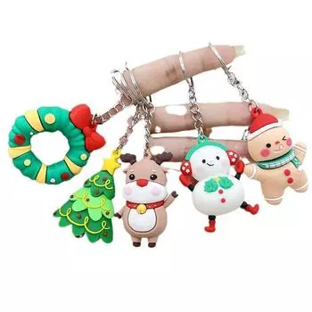 Силиконовый рождественский брелок креативный снеговик лось Санта Клаус брелок для женщин мужчин сумки подвески Diy фестиваль подарки