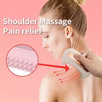 Силиконовый ручной массажер для триггерных точек для глубокого массажа тканей всего тела, ручной массажер для снятия боли в спине и шее синий