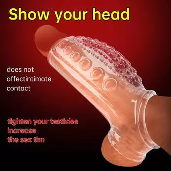 Силиконовый рукав для увеличения пениса, полый удлинитель пениса, кольцо для пениса, блокирующее кольцо с задержкой, секс-игрушки для мужчин, игрушки для взрослых, секс-шоп S1979-B-Black