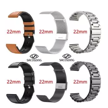 Силиконовый/сетчатый ремень/стальной ремешок для часов, браслет, ремешок 22 мм, женский и мужской, мягкий резиновый ремешок для умных часов, аксессуары коричневый