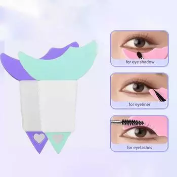Силиконовый шаблон для подводки для глаз, тушь для ресниц, аппликатор, направляющий инструмент, стопор для ресниц, многоразовые трафареты для глаз, макияж для глаз, инструмент для теней для век S фиолетовый