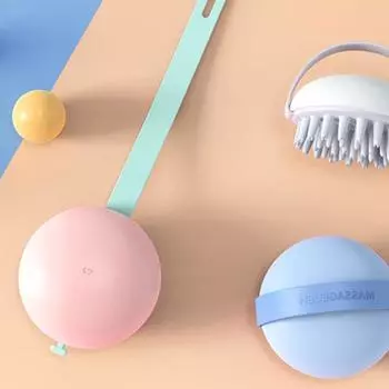 Силиконовый шампунь-массажер для головы, душ, мытье тела, массажная щетка для волос, расческа белый